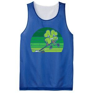 Shamrock Playing Ice Hockey St Patricks Day Gift Mesh Reversible Basketball Jersey Tank