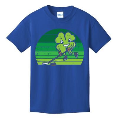 Shamrock Playing Ice Hockey St Patricks Day Gift Kids T-Shirt