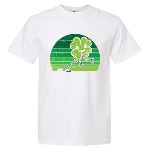 Shamrock Playing Ice Hockey St Patricks Day Gift Garment-Dyed Heavyweight T-Shirt