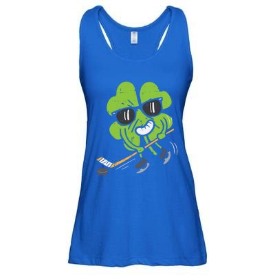 Shamrock Playing Ice Hockey St Patricks Day Cute Gift Ladies Essential Flowy Tank