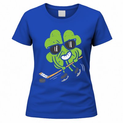 Shamrock Playing Ice Hockey St Patricks Day Cute Gift Women's T-Shirt