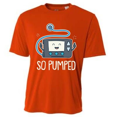 So Pumped I Insulin Pump Diabetic Type 1 Diabetes Awareness Gift Cooling Performance Crew T-Shirt