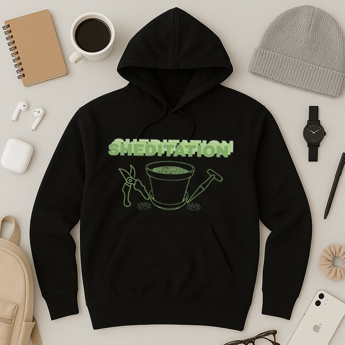 Sheditation (Peace In Your Workshop Shed) Gardeners Edit Hoodie