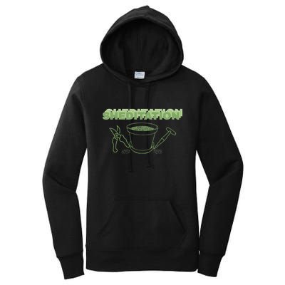 Sheditation (Peace In Your Workshop Shed) Gardeners Edit Women's Pullover Hoodie