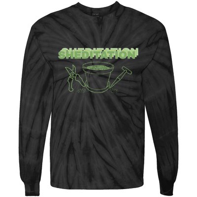 Sheditation (Peace In Your Workshop Shed) Gardeners Edit Tie-Dye Long Sleeve Shirt