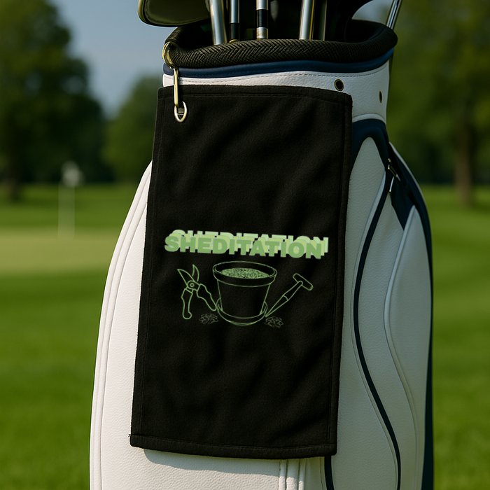 Sheditation (Peace In Your Workshop Shed) Gardeners Edit Golf Towel