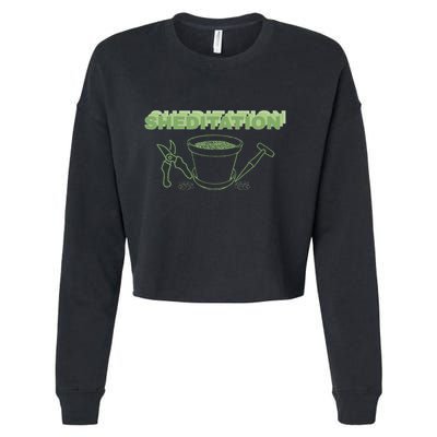 Sheditation (Peace In Your Workshop Shed) Gardeners Edit Cropped Pullover Crew