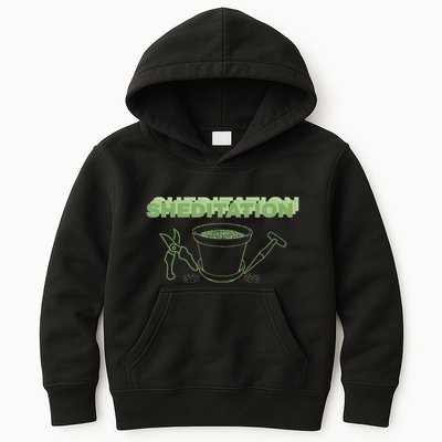 Sheditation (Peace In Your Workshop Shed) Gardeners Edit Kids Hoodie