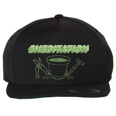 Sheditation (Peace In Your Workshop Shed) Gardeners Edit Wool Snapback Cap