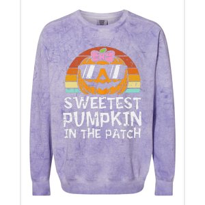 Sweetest Pumpkin In The Patch Funny Halloween Colorblast Crewneck Sweatshirt