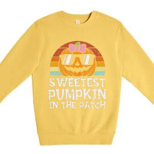 Sweetest Pumpkin In The Patch Funny Halloween Premium Crewneck Sweatshirt