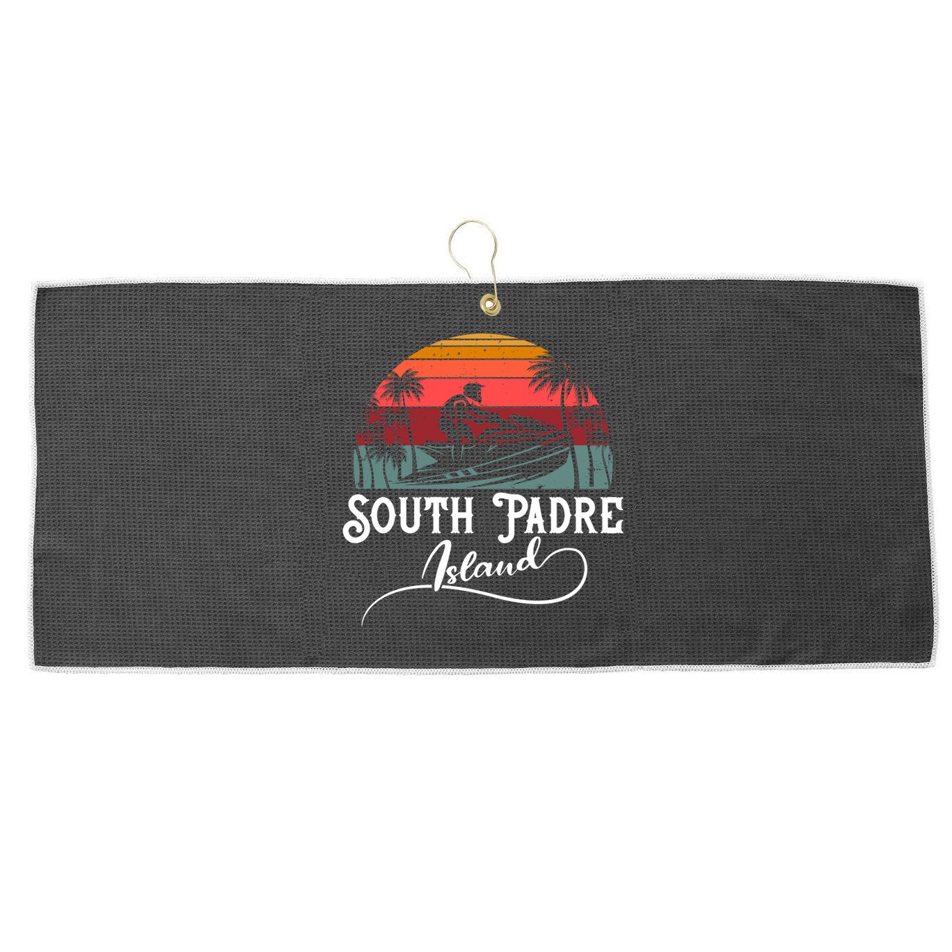 South Padre Island Jet Ski Lover Great Gift Large Microfiber Waffle Golf Towel