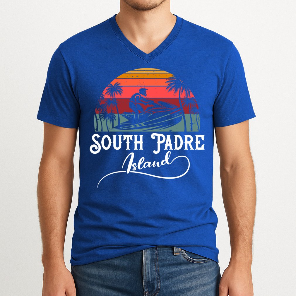 South Padre Island Jet Ski Lover Great Gift V-Neck T-Shirt