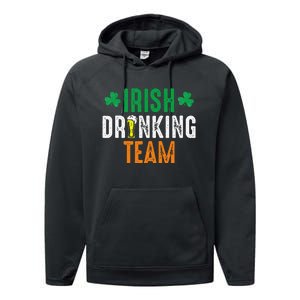 St Patrick's Irish Beer Drinking Team Ireland Flag Clover Performance Fleece Hoodie