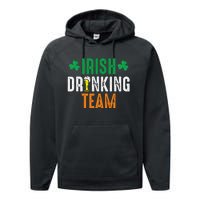 St Patrick's Irish Beer Drinking Team Ireland Flag Clover Performance Fleece Hoodie