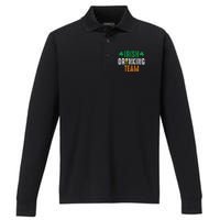 St Patrick's Irish Beer Drinking Team Ireland Flag Clover Performance Long Sleeve Polo