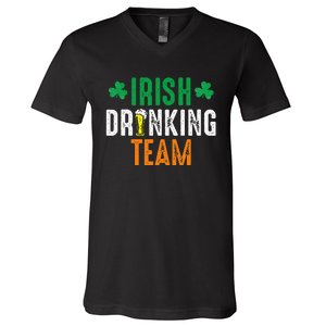 St Patrick's Irish Beer Drinking Team Ireland Flag Clover V-Neck T-Shirt