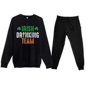 St Patrick's Irish Beer Drinking Team Ireland Flag Clover Premium Crewneck Sweatsuit Set