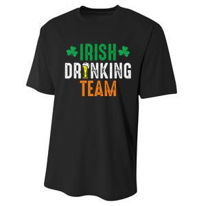 St Patrick's Irish Beer Drinking Team Ireland Flag Clover Performance Sprint T-Shirt