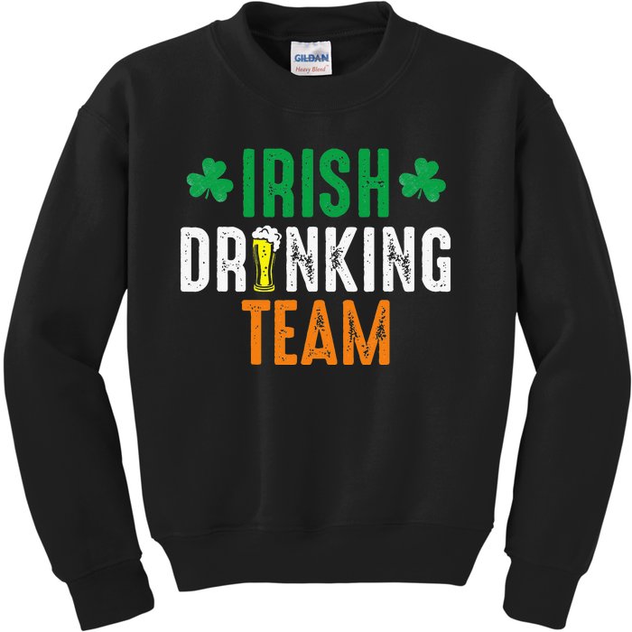 St Patrick's Irish Beer Drinking Team Ireland Flag Clover Kids Sweatshirt