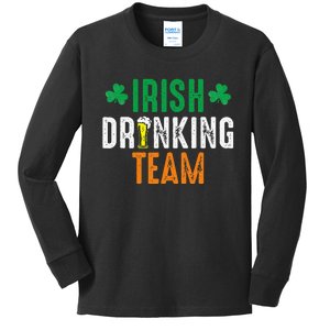 St Patrick's Irish Beer Drinking Team Ireland Flag Clover Kids Long Sleeve Shirt