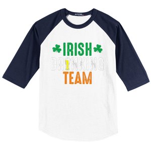 St Patrick's Irish Beer Drinking Team Ireland Flag Clover Baseball Sleeve Shirt