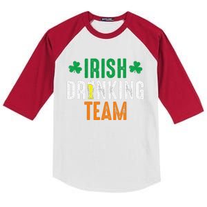 St Patrick's Irish Beer Drinking Team Ireland Flag Clover Kids Colorblock Raglan Jersey