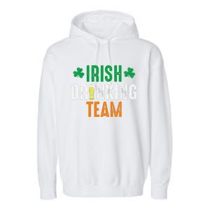 St Patrick's Irish Beer Drinking Team Ireland Flag Clover Garment-Dyed Fleece Hoodie