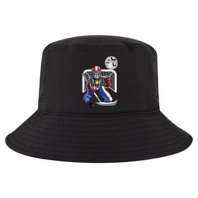 Skeleton Playing Ice Hockey Happy Halloween Day Cool Comfort Performance Bucket Hat