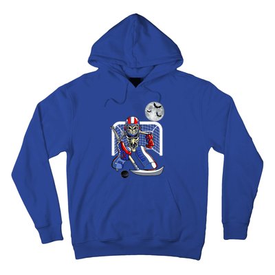 Skeleton Playing Ice Hockey Happy Halloween Day Hoodie