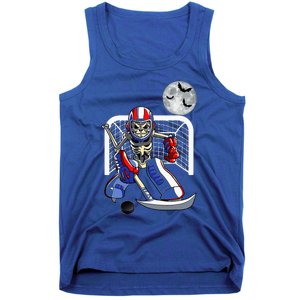 Skeleton Playing Ice Hockey Happy Halloween Day Tank Top