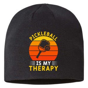 Sunset Pickleball Is My Therapy Paddles Sport Gift Pickleball Team Sustainable Beanie