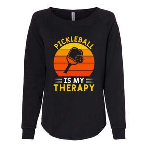 Sunset Pickleball Is My Therapy Paddles Sport Gift Pickleball Team Womens California Wash Sweatshirt