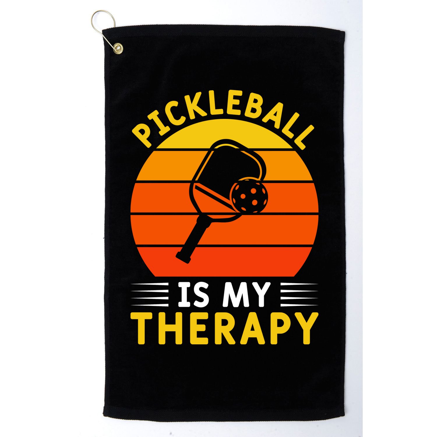 Sunset Pickleball Is My Therapy Paddles Sport Gift Pickleball Team Golf Towel