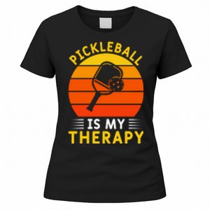 Sunset Pickleball Is My Therapy Paddles Sport Gift Pickleball Team Women's T-Shirt