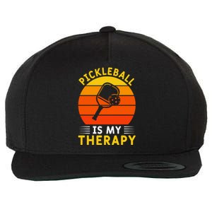 Sunset Pickleball Is My Therapy Paddles Sport Gift Pickleball Team Wool Snapback Cap