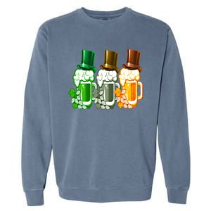 St Patrick's Irish Beer Ing Team Ireland Flag Clover Gift Garment-Dyed Sweatshirt