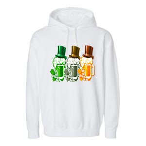 St Patrick's Irish Beer Ing Team Ireland Flag Clover Gift Garment-Dyed Fleece Hoodie