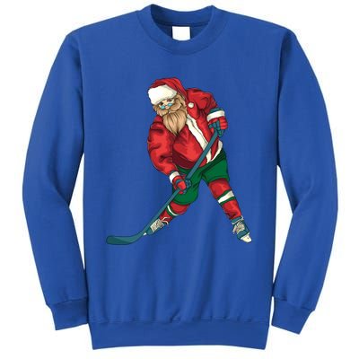 Santa Playing Ice Hockey Cool Christmas Funny Gift Sweatshirt