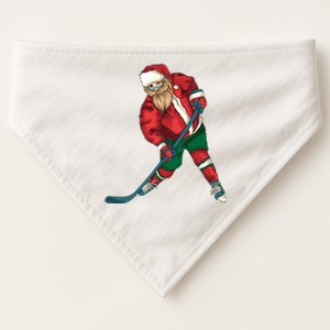 Santa Playing Ice Hockey Cool Christmas Funny Gift USA-Made Doggie Bandana