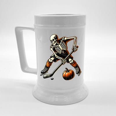 Skeleton Playing Ice Hockey Halloween Costume Gift Beer Stein