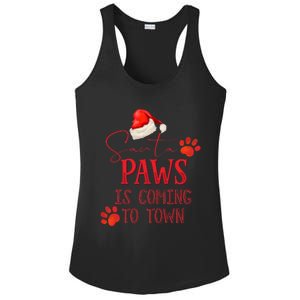 Santa Paws Is Coming To Town Christmas Ladies PosiCharge Competitor Racerback Tank