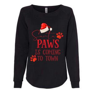 Santa Paws Is Coming To Town Christmas Womens California Wash Sweatshirt