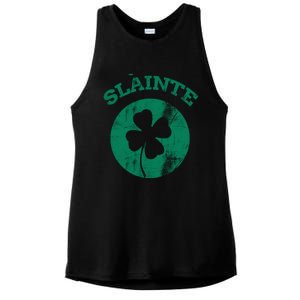 St Patricks Ireland Shamrock Proud Irish Slainte Gift Ladies PosiCharge Tri-Blend Wicking Tank