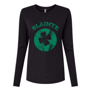 St Patricks Ireland Shamrock Proud Irish Slainte Gift Womens Cotton Relaxed Long Sleeve T-Shirt