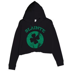 St Patricks Ireland Shamrock Proud Irish Slainte Gift Crop Fleece Hoodie