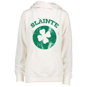 St Patricks Ireland Shamrock Proud Irish Slainte Gift Womens Funnel Neck Pullover Hood