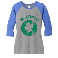 St Patricks Ireland Shamrock Proud Irish Slainte Gift Women's Tri-Blend 3/4-Sleeve Raglan Shirt