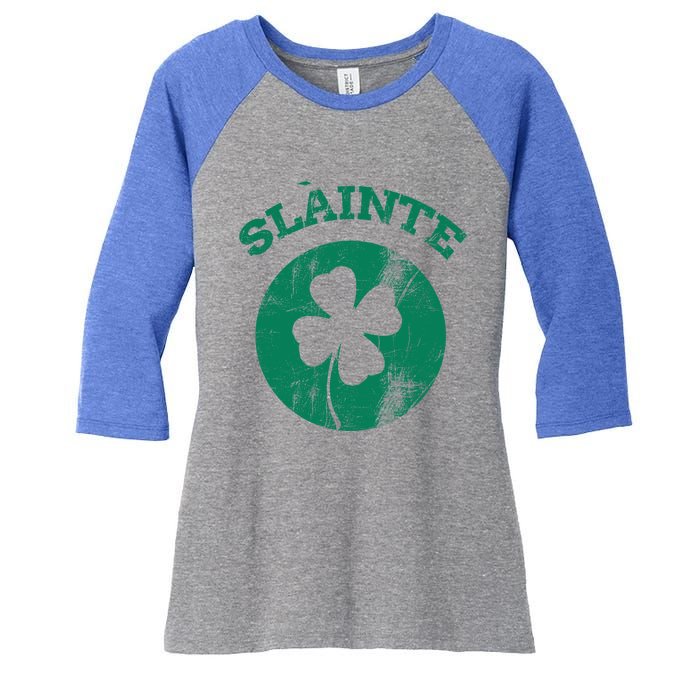 St Patricks Ireland Shamrock Proud Irish Slainte Gift Women's Tri-Blend 3/4-Sleeve Raglan Shirt