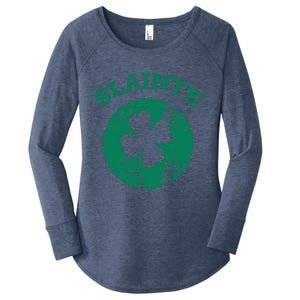 St Patricks Ireland Shamrock Proud Irish Slainte Gift Women's Perfect Tri Tunic Long Sleeve Shirt